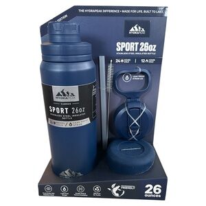 HYDRAPEAK Sport Navy Blue 26oz Stainless Steel Insulated Bottle Limited Ed NEW